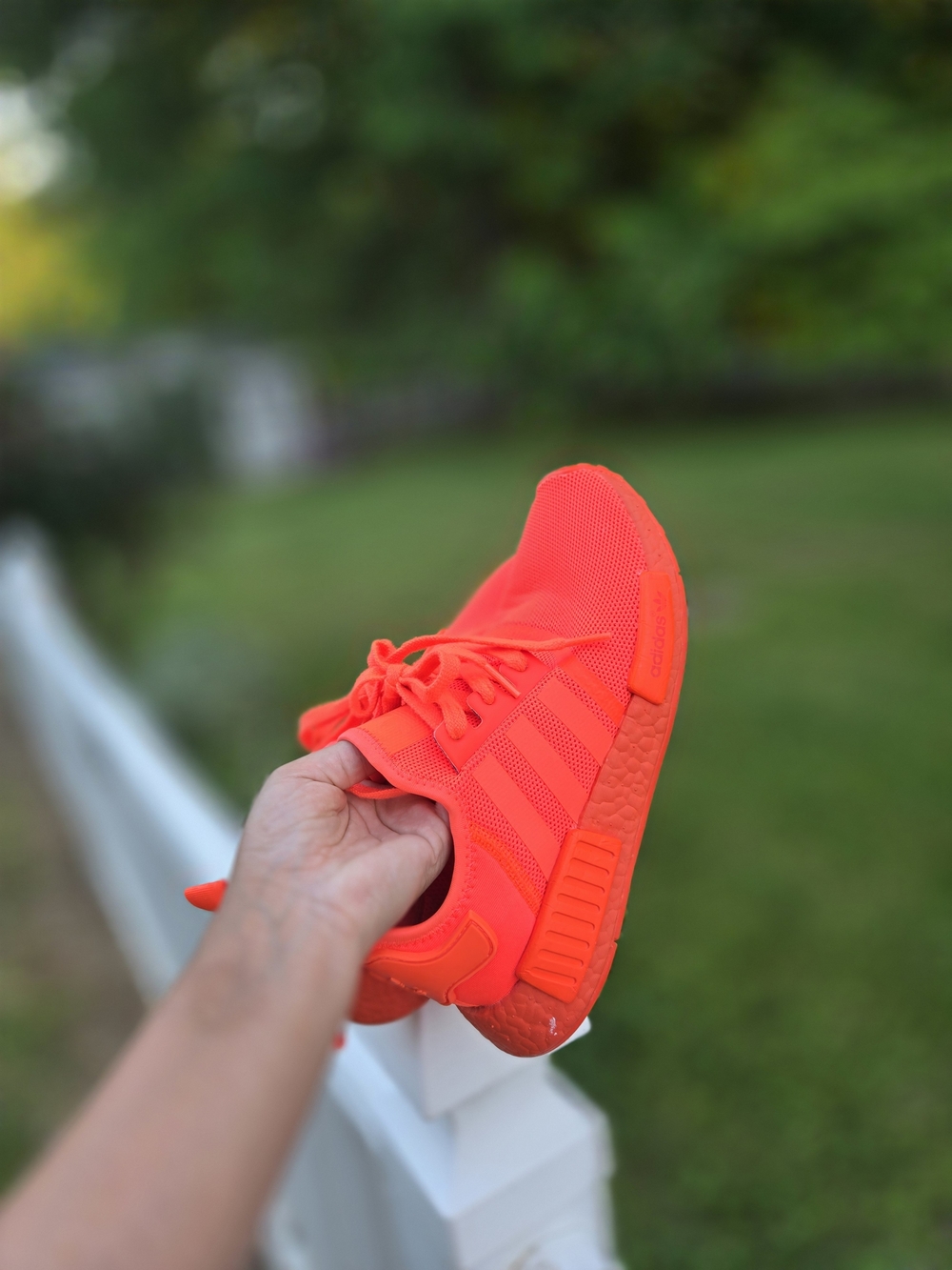 Adidas NMD R1 Womens Size 7 Orange Athletic Running Walking Shoes Sneakers
